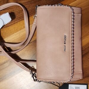Max Studio Pink Salt Color Studded Crossbody Bag